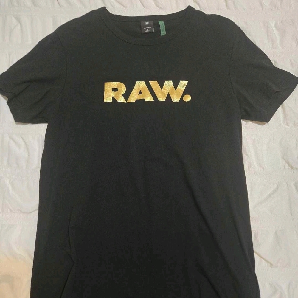 G-Star Black and Gold Short Sleeve Tee